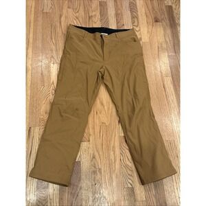 Men's‎ ORVIS Brown Performance Nylon Blend Stretch Fleece Lined Pants 36 X 30